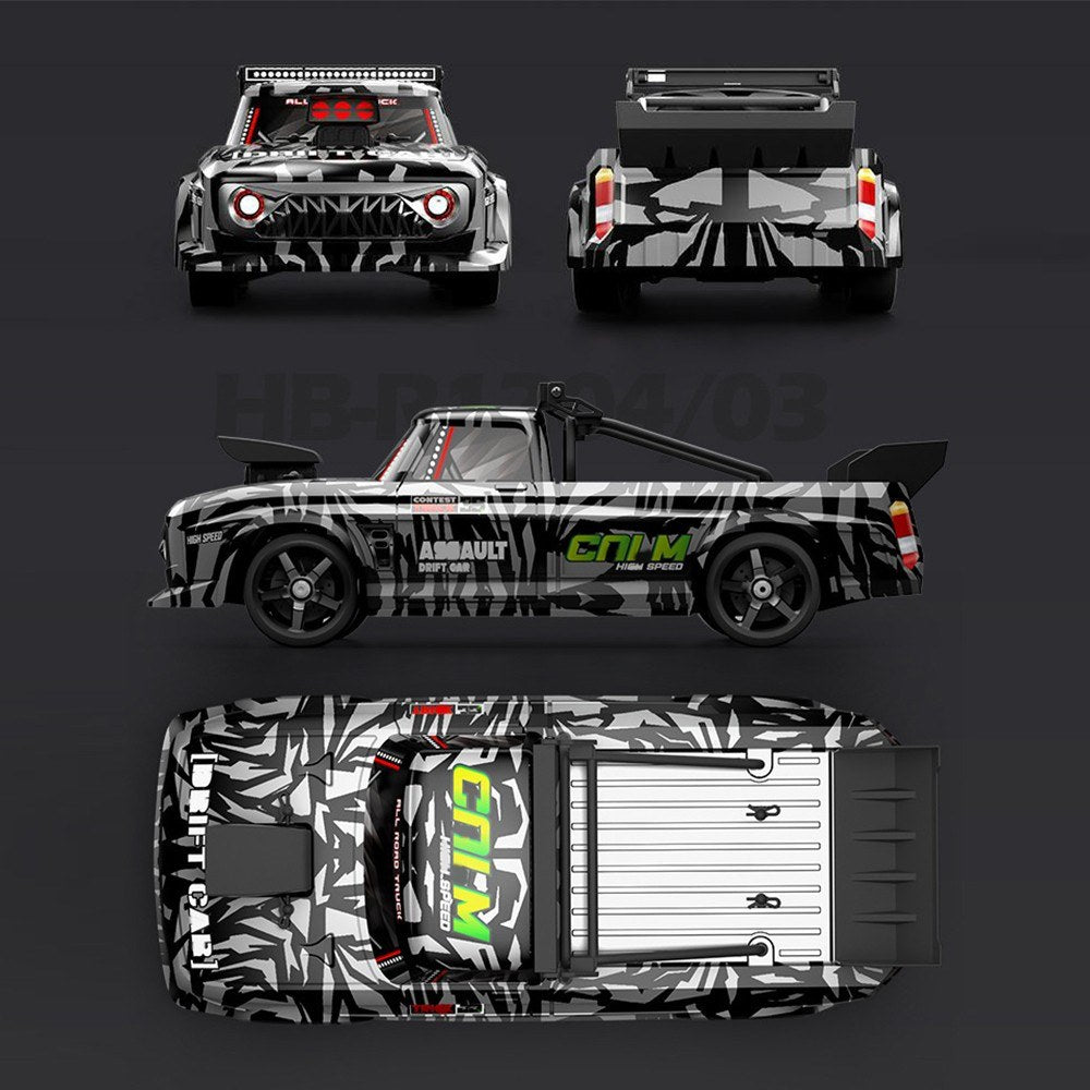 1:12 4WD High-Speed 30KM/H RC Drift Car with LED Lights