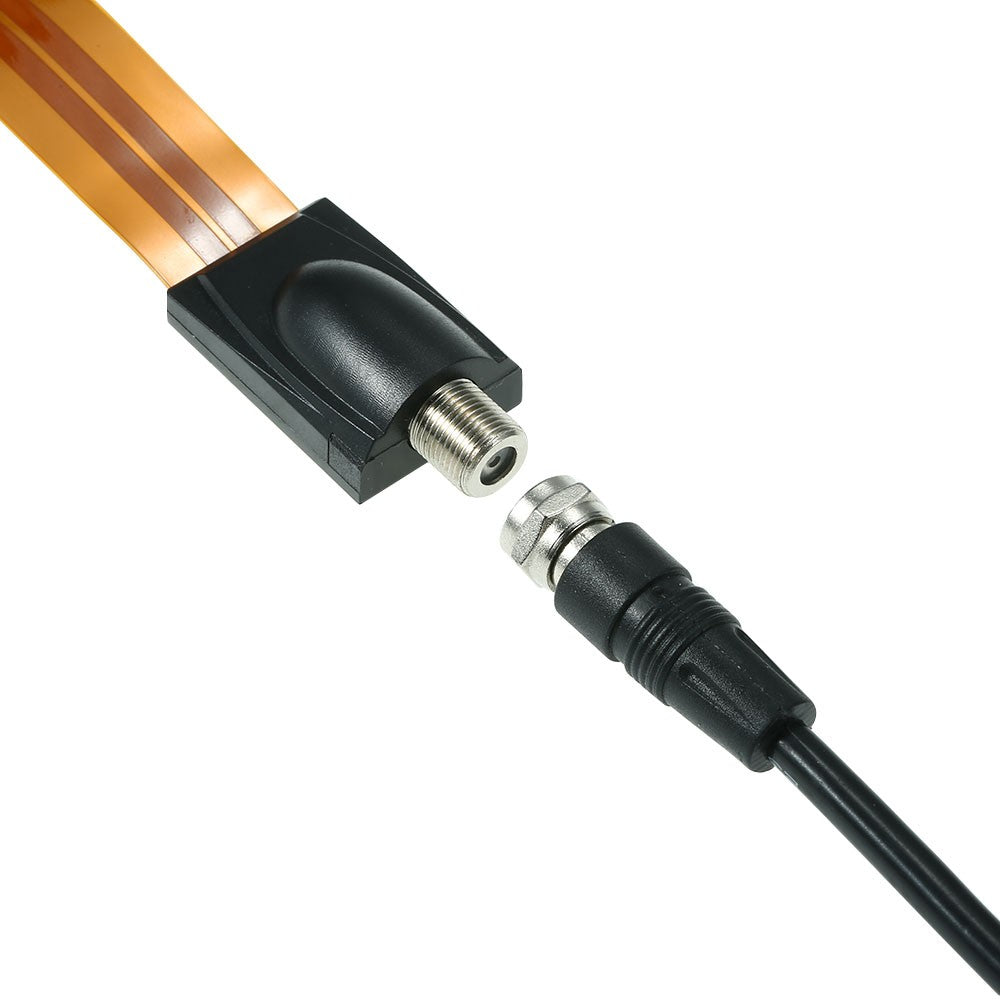 Slim Flat Power Cable 26cm - No Drill F Connector with F Male Camera Adapter