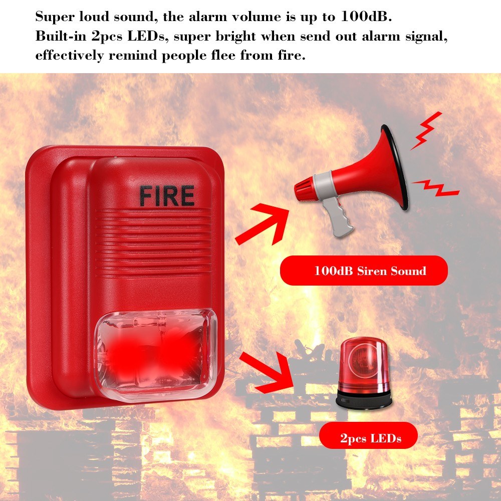 Security System Fire Alarm Strobe Siren