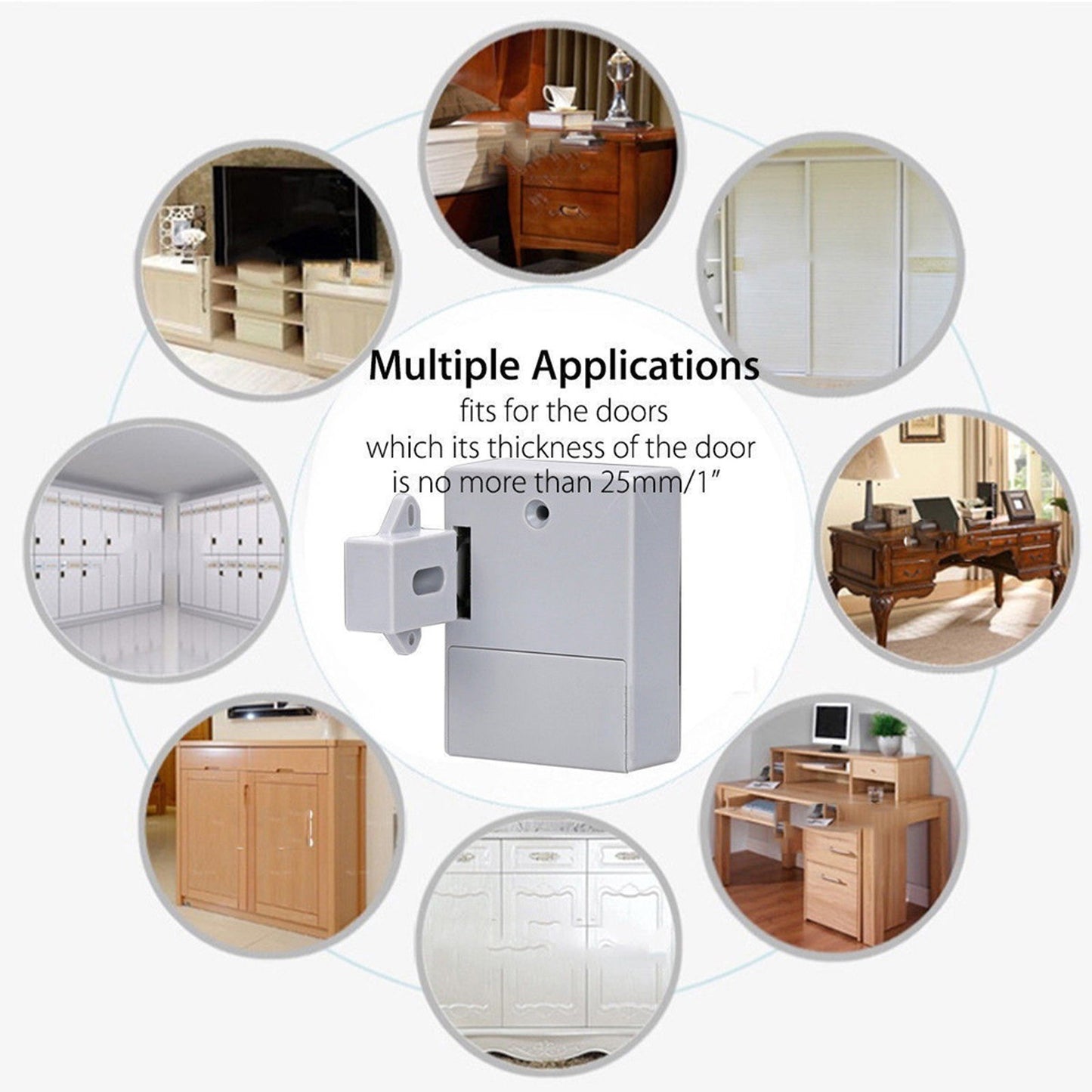 Smart Lock Cabinet Drawer with Battery, IC Card & Key Access