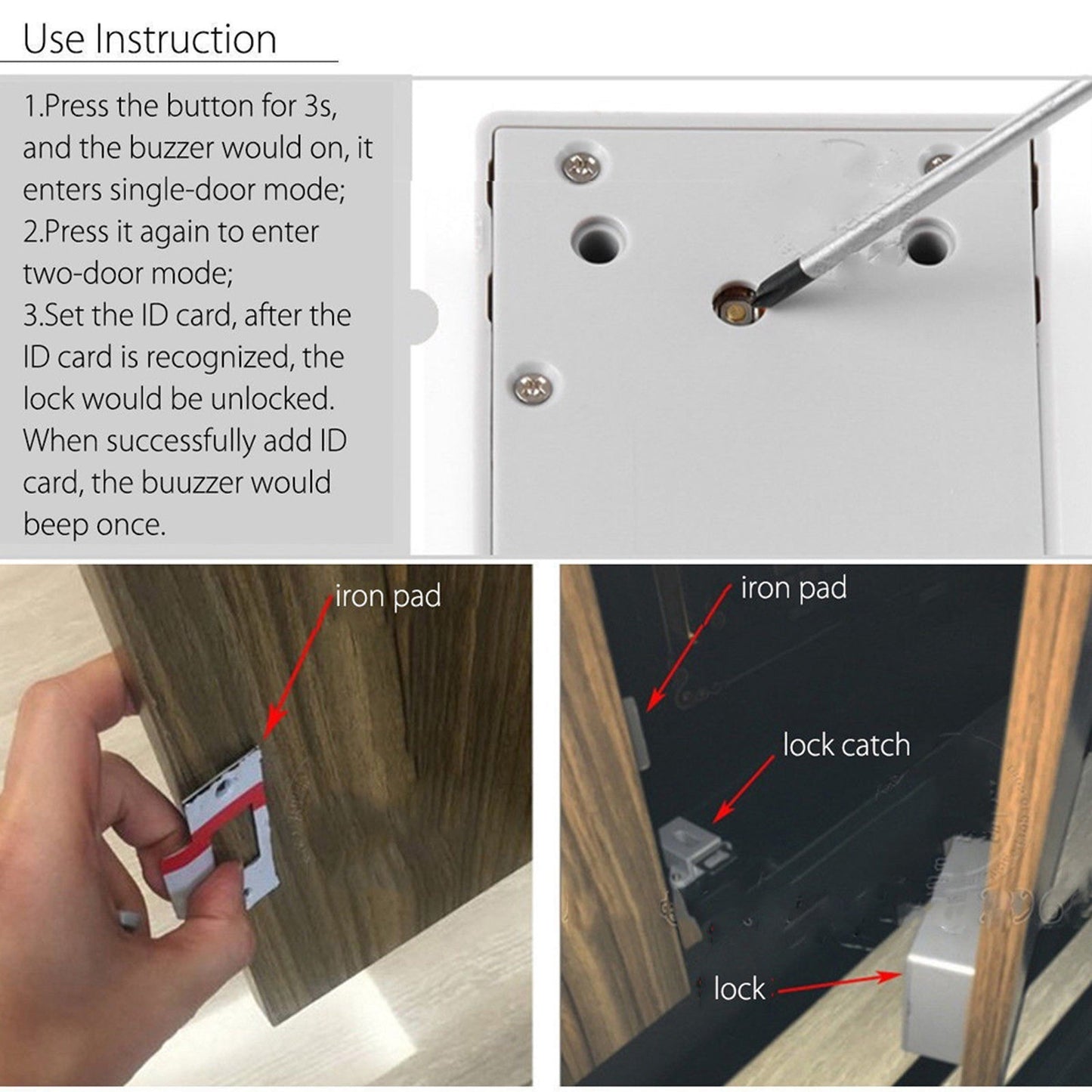 Smart Lock Cabinet Drawer with Battery, IC Card & Key Access