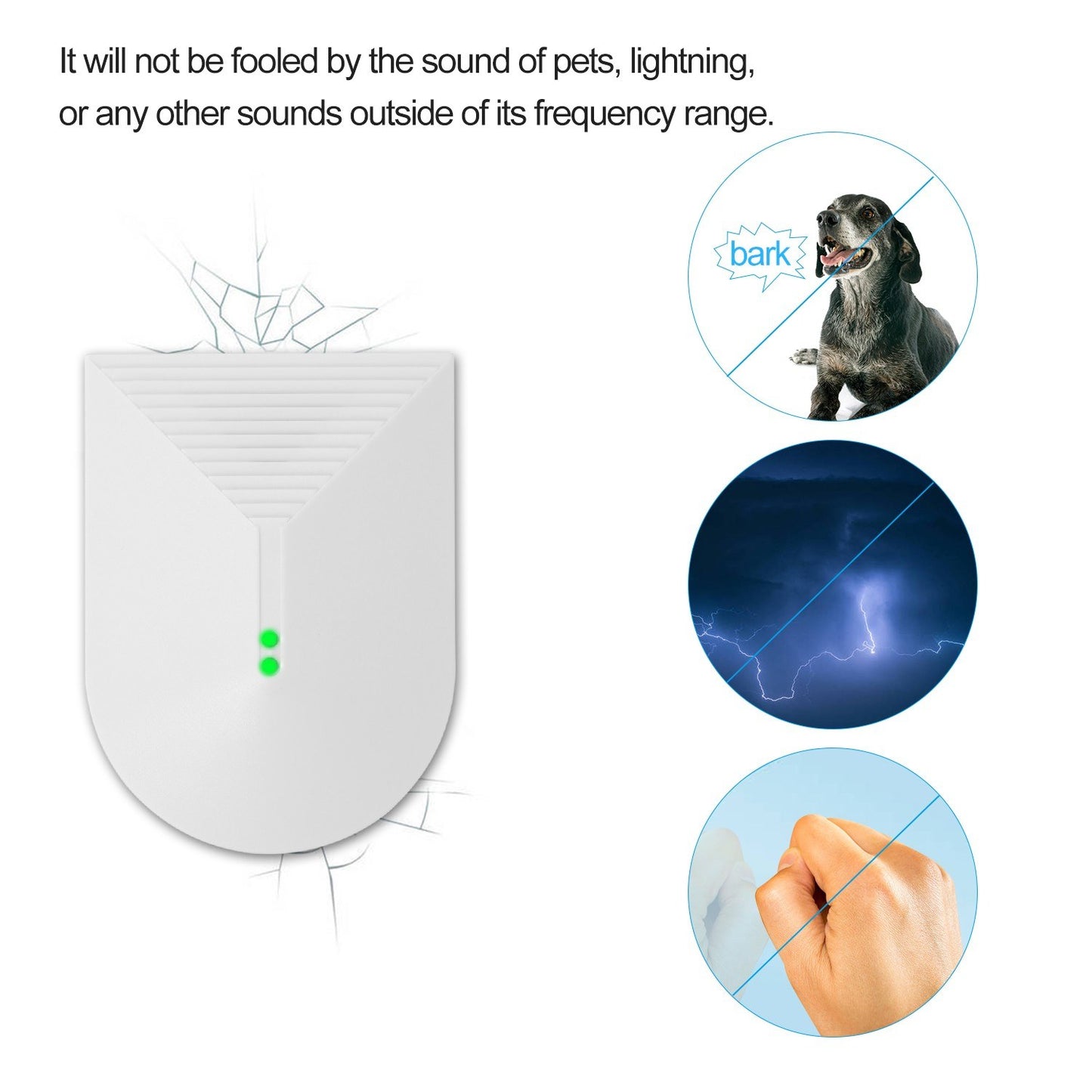 Wired High Sensitivity Glass Break Sensor Alarm for Home Security System