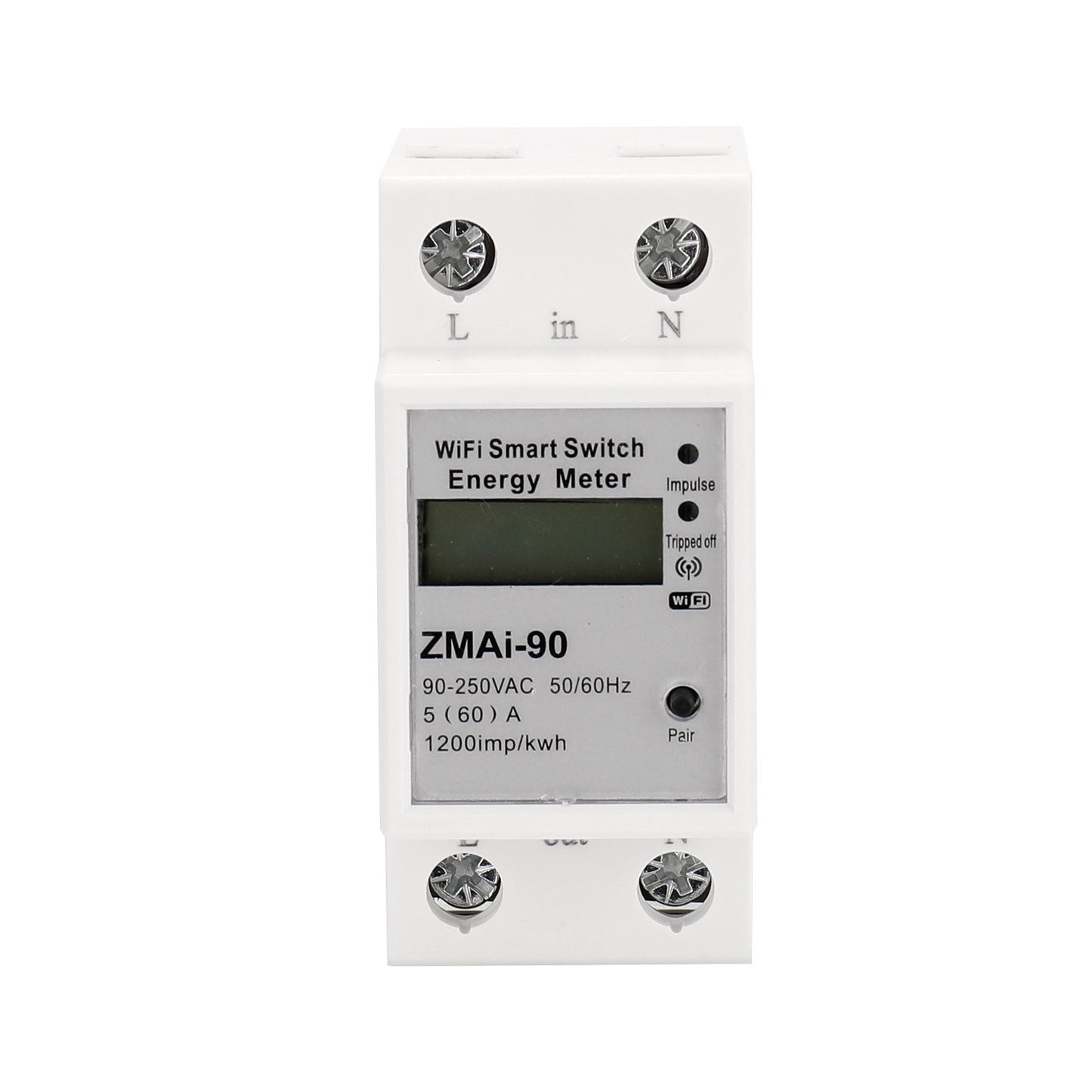 WiFi Smart Single-Phase DIN Rail Energy Meter, Tuya/Smartlife App Controlled KWh Wattmeter