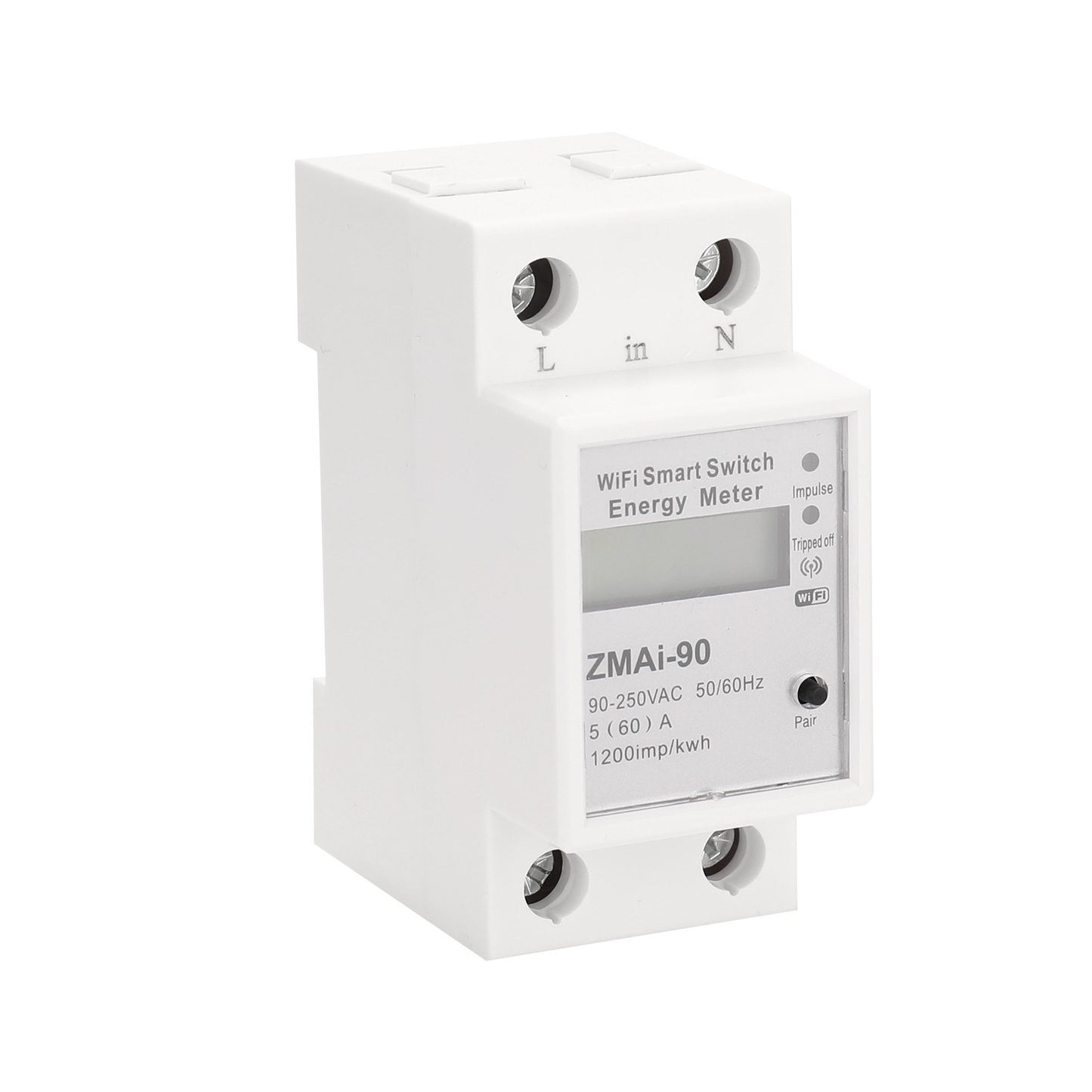 WiFi Smart Single-Phase DIN Rail Energy Meter, Tuya/Smartlife App Controlled KWh Wattmeter
