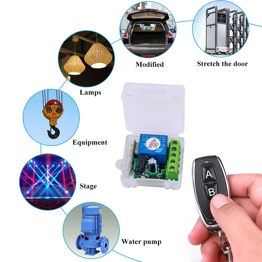 433MHz Smart Home DC 12V Wireless Remote Switch, 1CH