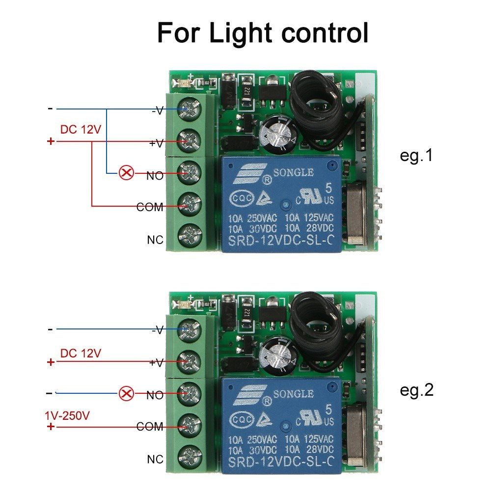 433MHz Smart Home DC 12V Wireless Remote Switch, 1CH