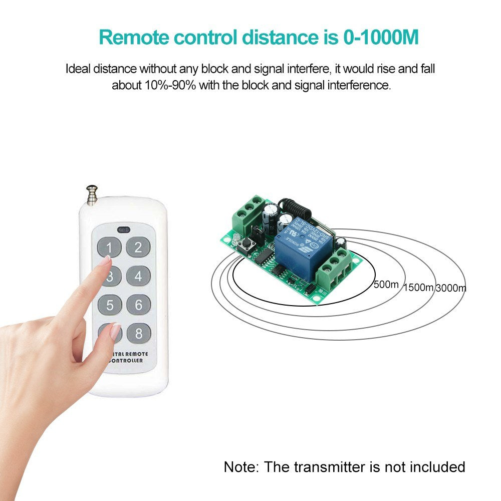 High Power 1CH Wireless Remote Control - 1000m Long Range