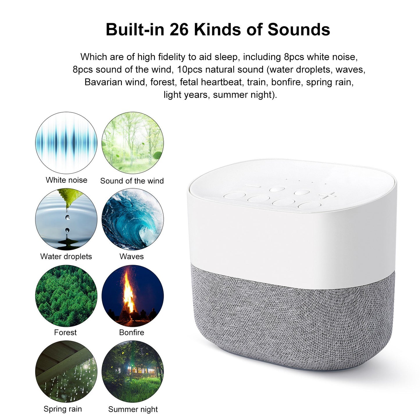 Sound Machine for Sleep Therapy with White Noise