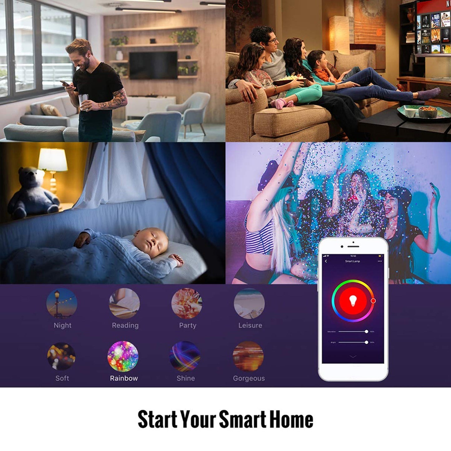 Smart LED WiFi Bulb - RGB+W+C