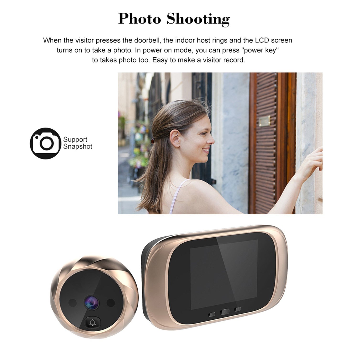 Digital Door Viewer with 2.8 Inch LCD Screen & Camera Doorbell