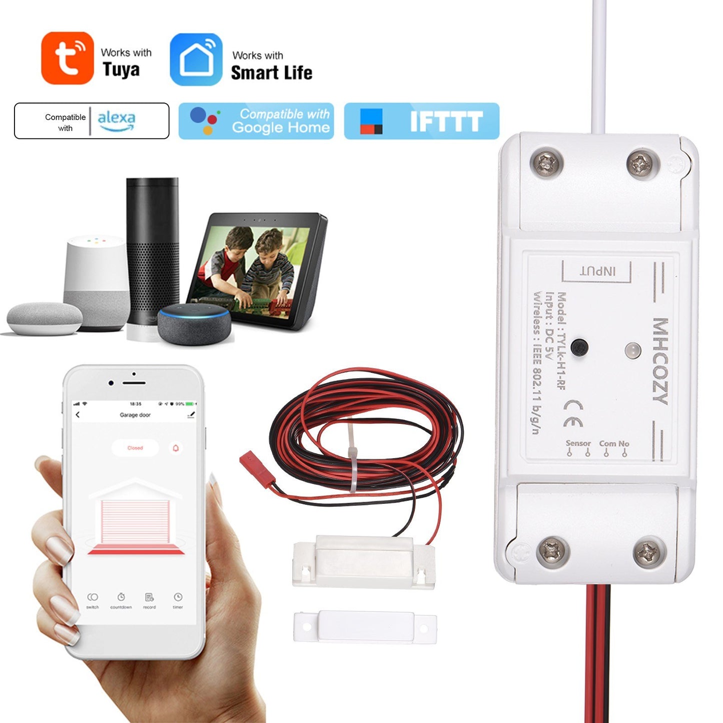 Smart WiFi Garage Door Opener Controller