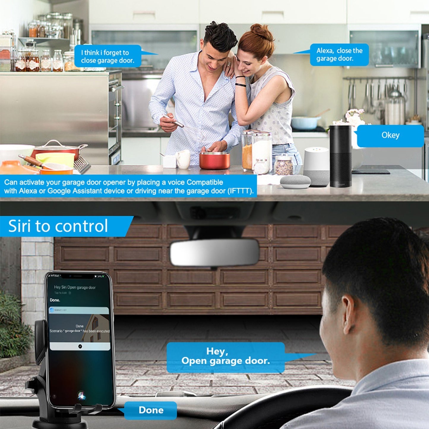 Smart WiFi Garage Door Opener Controller