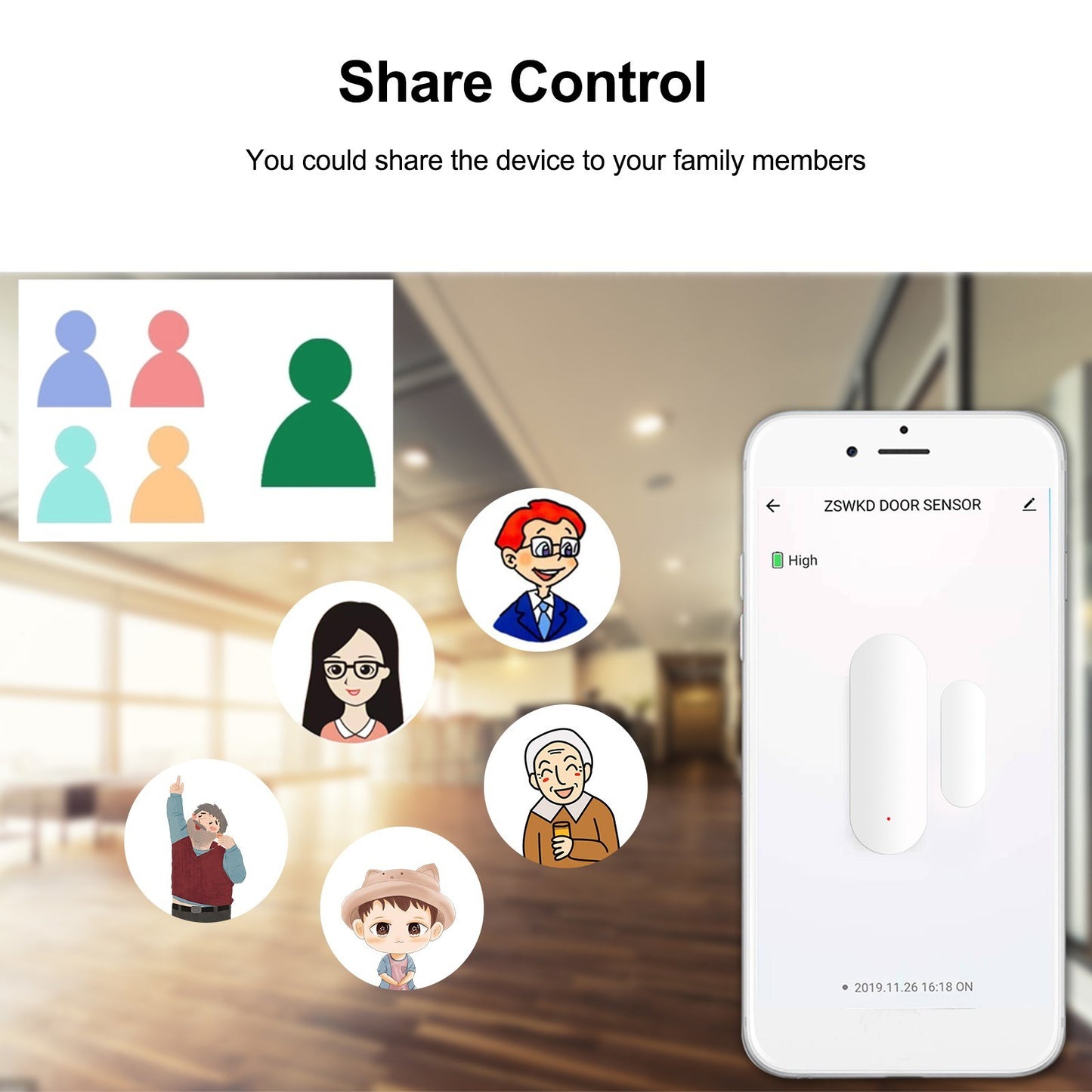 Zigbee Tuya Smart Door/Window Sensor with APP Control - Smart Home Security Alarm