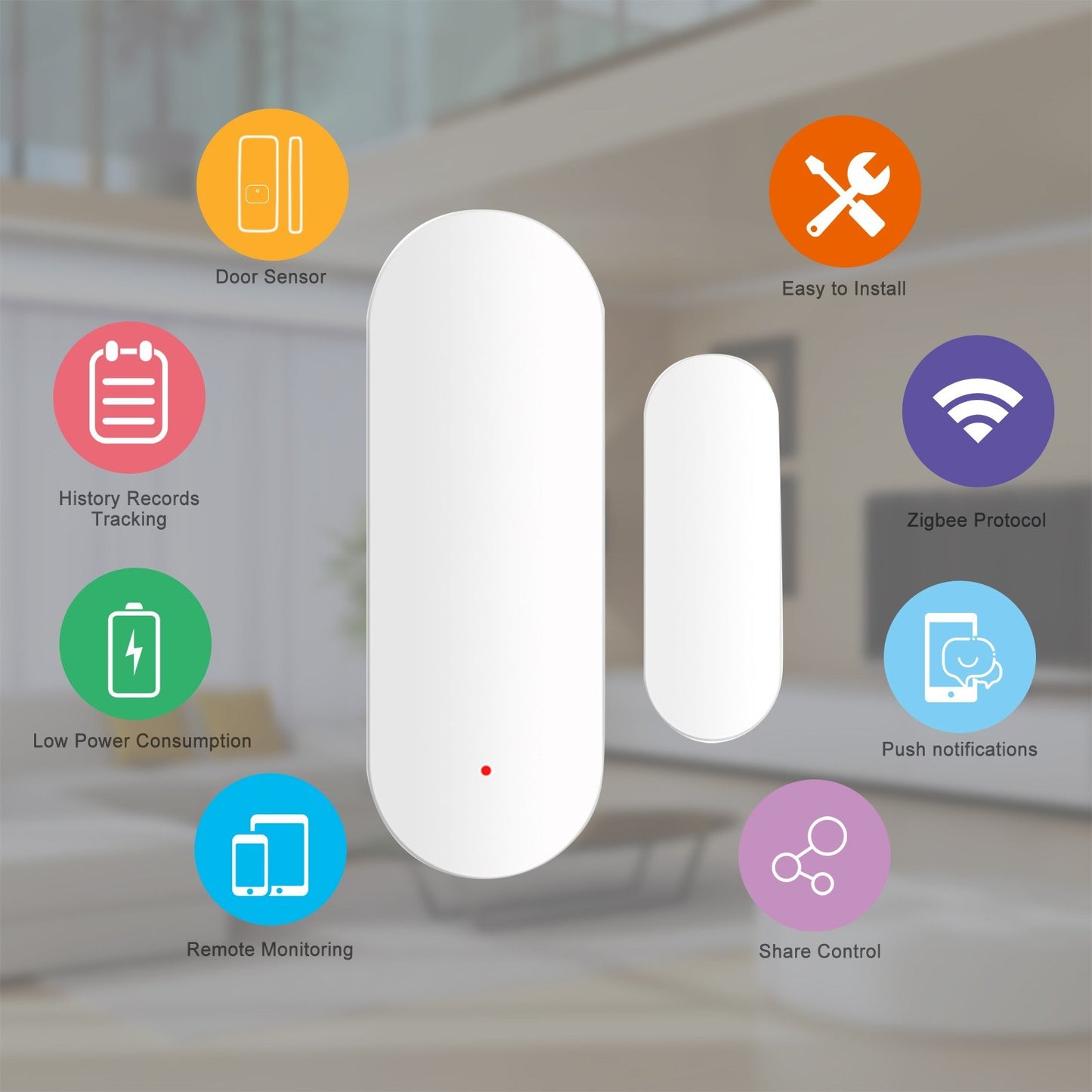 Zigbee Tuya Smart Door/Window Sensor with APP Control - Smart Home Security Alarm