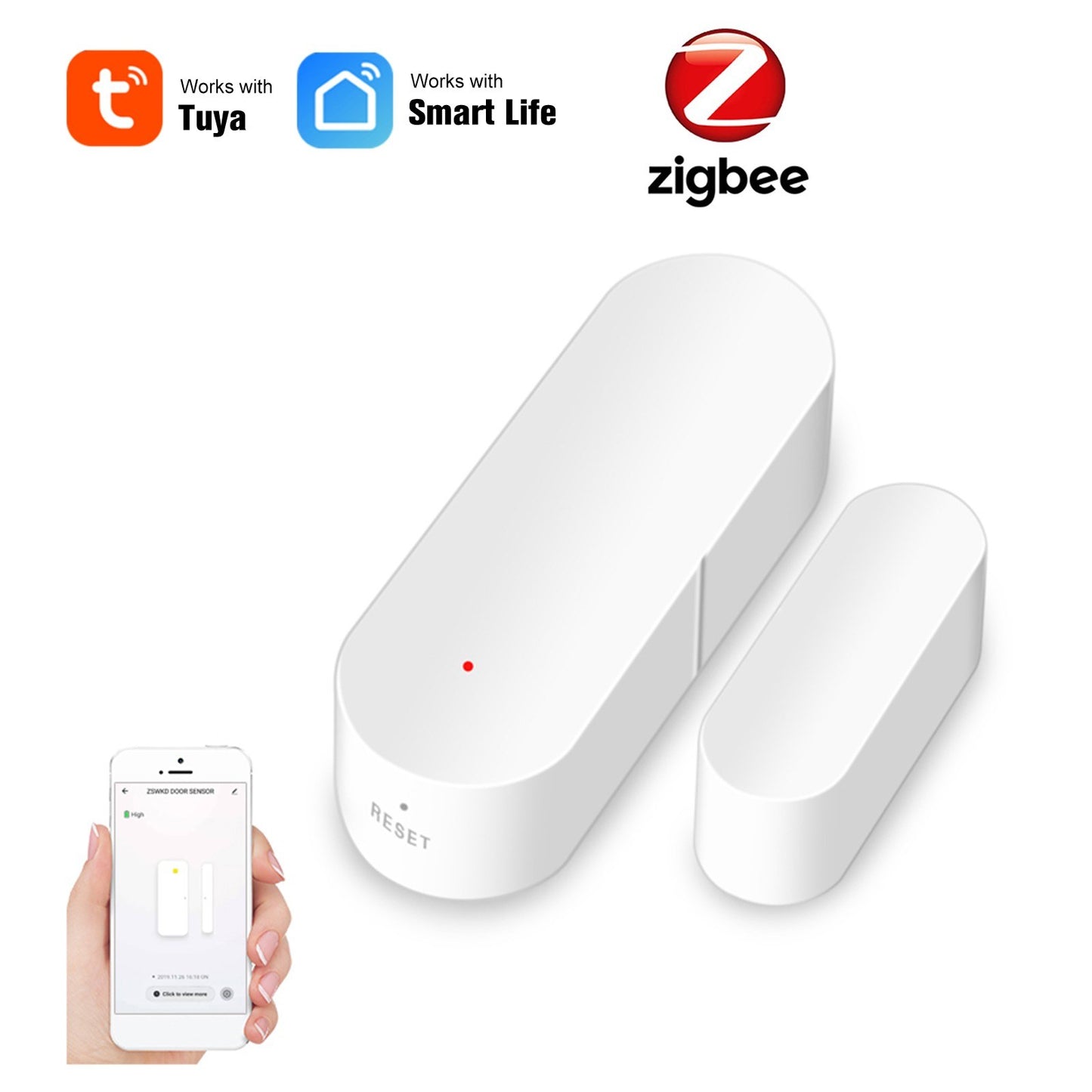 Zigbee Tuya Smart Door/Window Sensor with APP Control - Smart Home Security Alarm