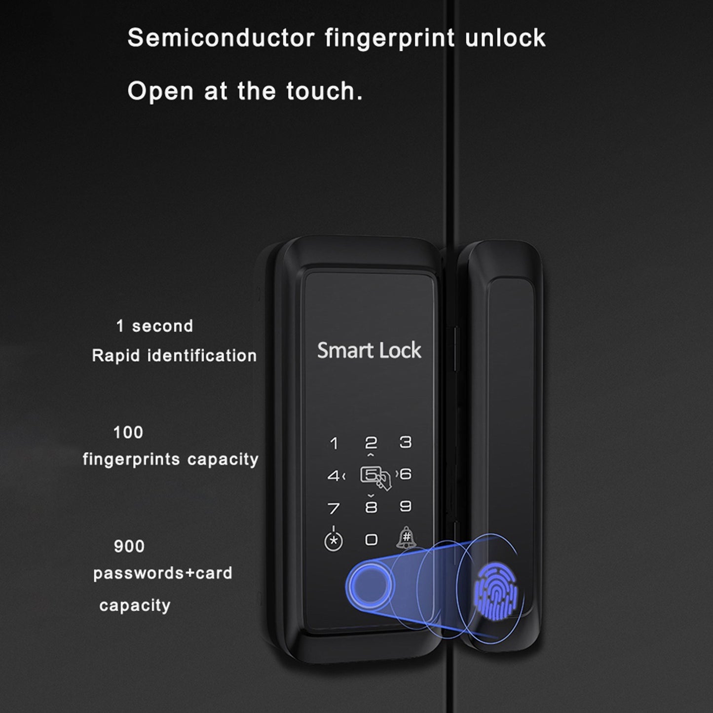 Tuya Smart Fingerprint Door Lock with Keypad & Handle - Electronic Deadbolt Compatible with Tuya App