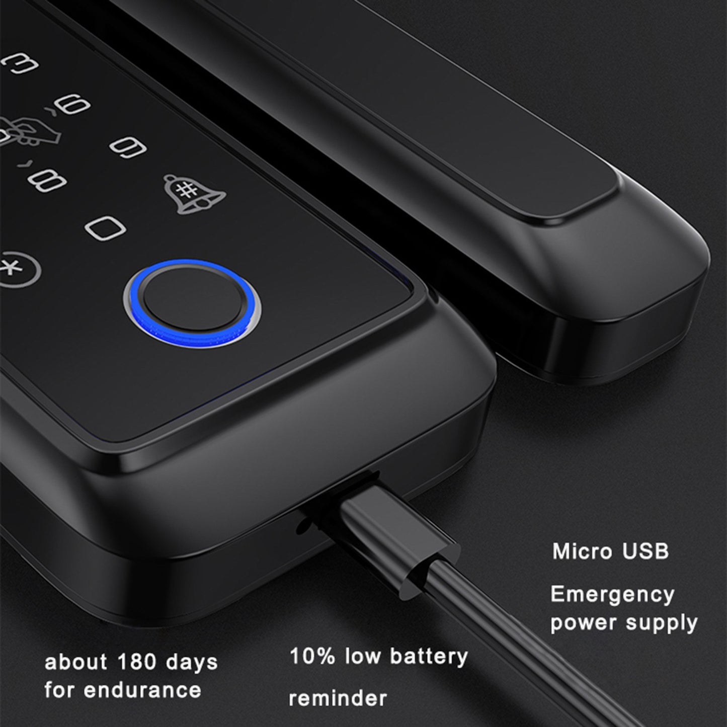 Tuya Smart Fingerprint Door Lock with Keypad & Handle - Electronic Deadbolt Compatible with Tuya App