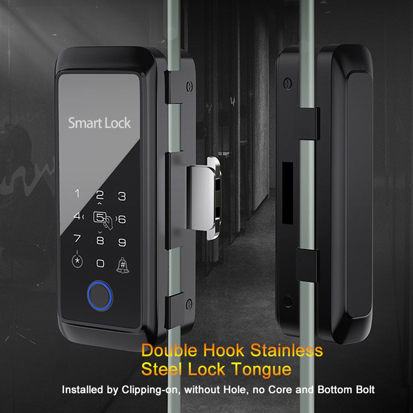 Tuya Smart Fingerprint Door Lock with Keypad & Handle - Electronic Deadbolt Compatible with Tuya App