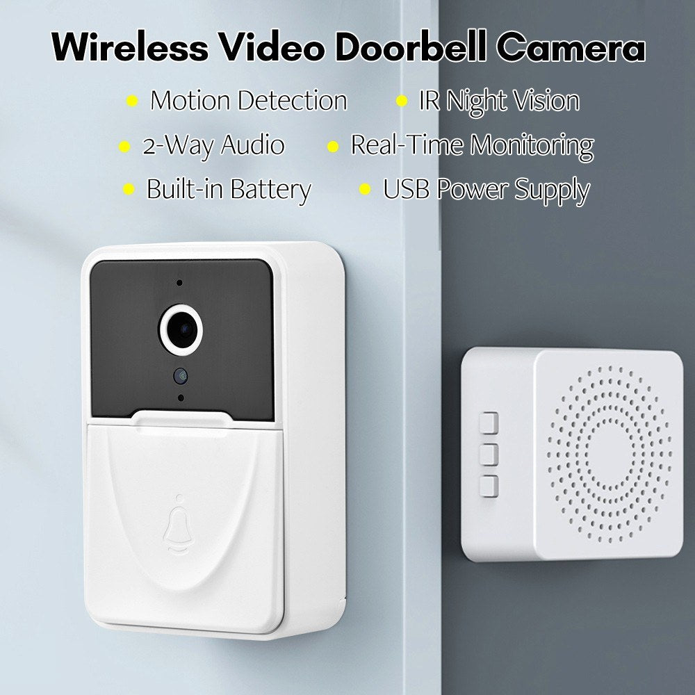 Wireless HD Smart Video Doorbell Camera with PIR Motion Detection and Wi-Fi Intercom for Home Security