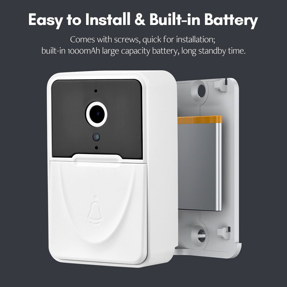 Wireless HD Smart Video Doorbell Camera with PIR Motion Detection and Wi-Fi Intercom for Home Security