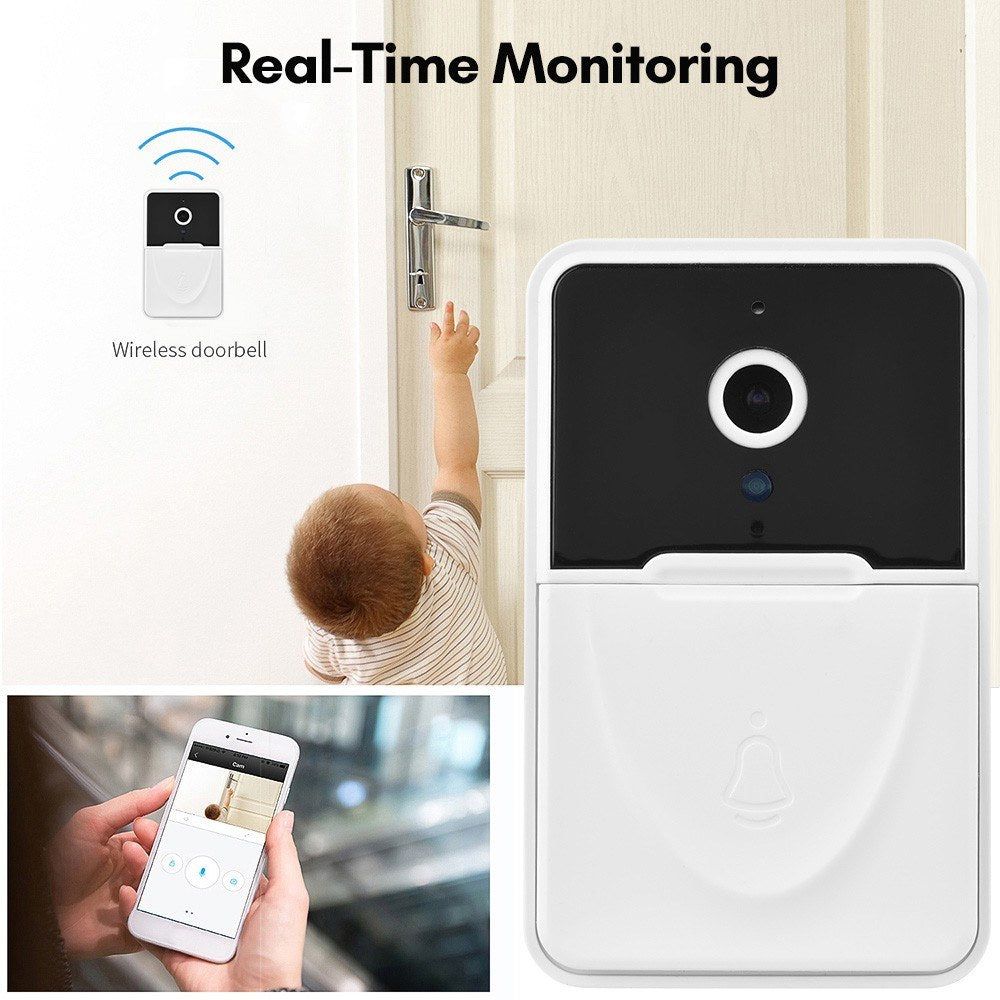 Wireless HD Smart Video Doorbell Camera with PIR Motion Detection and Wi-Fi Intercom for Home Security