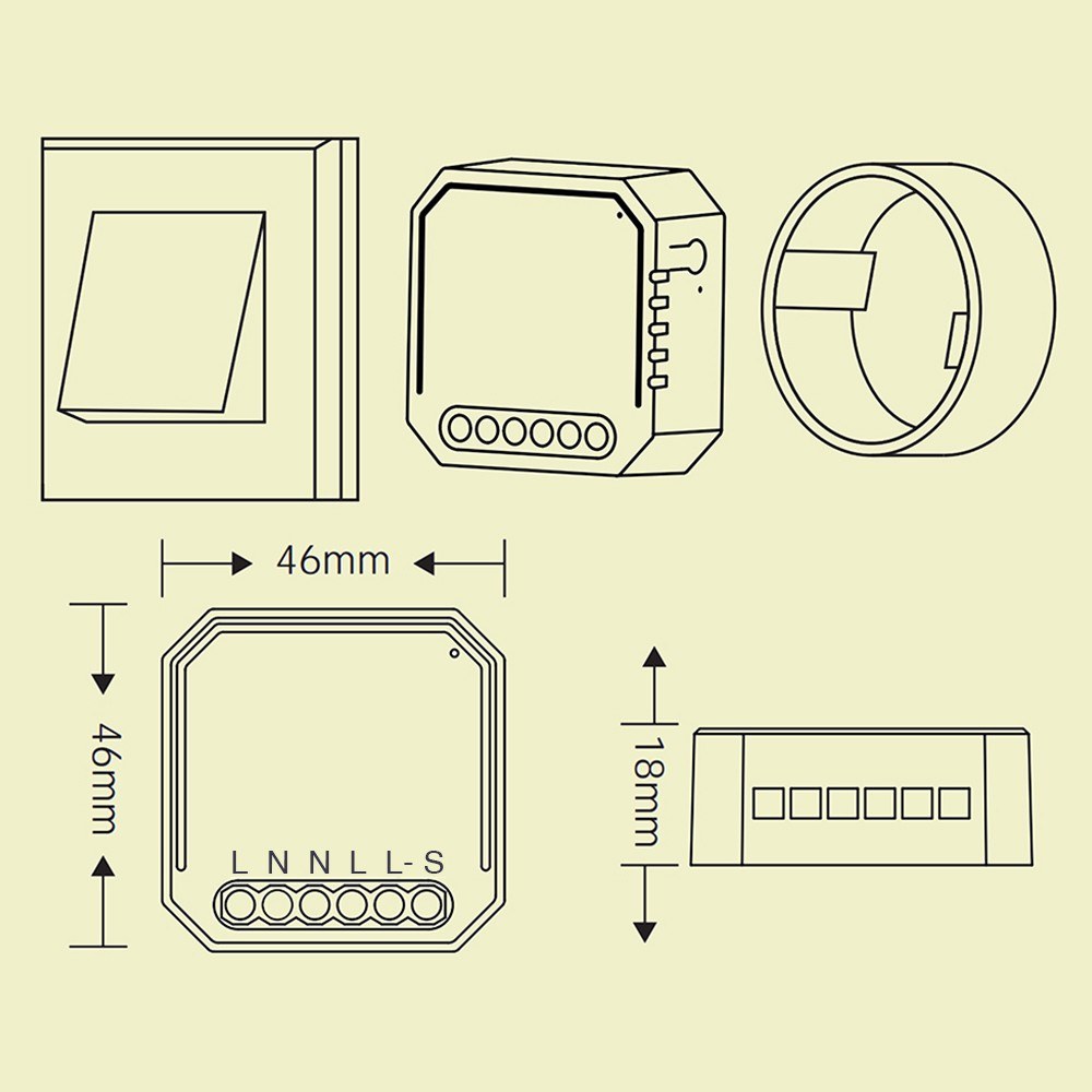Tuya MINI DIY Smart Switch - 3 Pack, One-Way Control