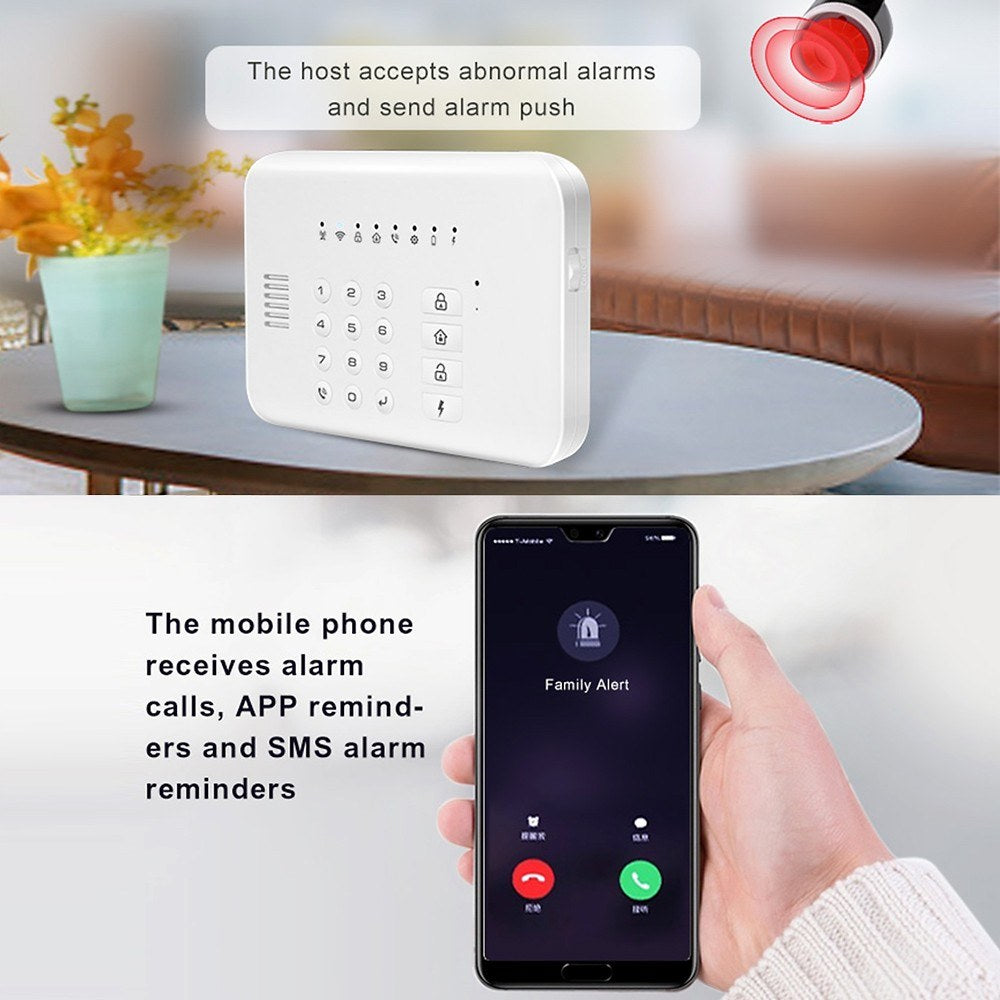 Wireless GSM+WiFi Home Security Alarm System Kit with Auto Dial, Motion & Door/Window Sensors, Remote Control
