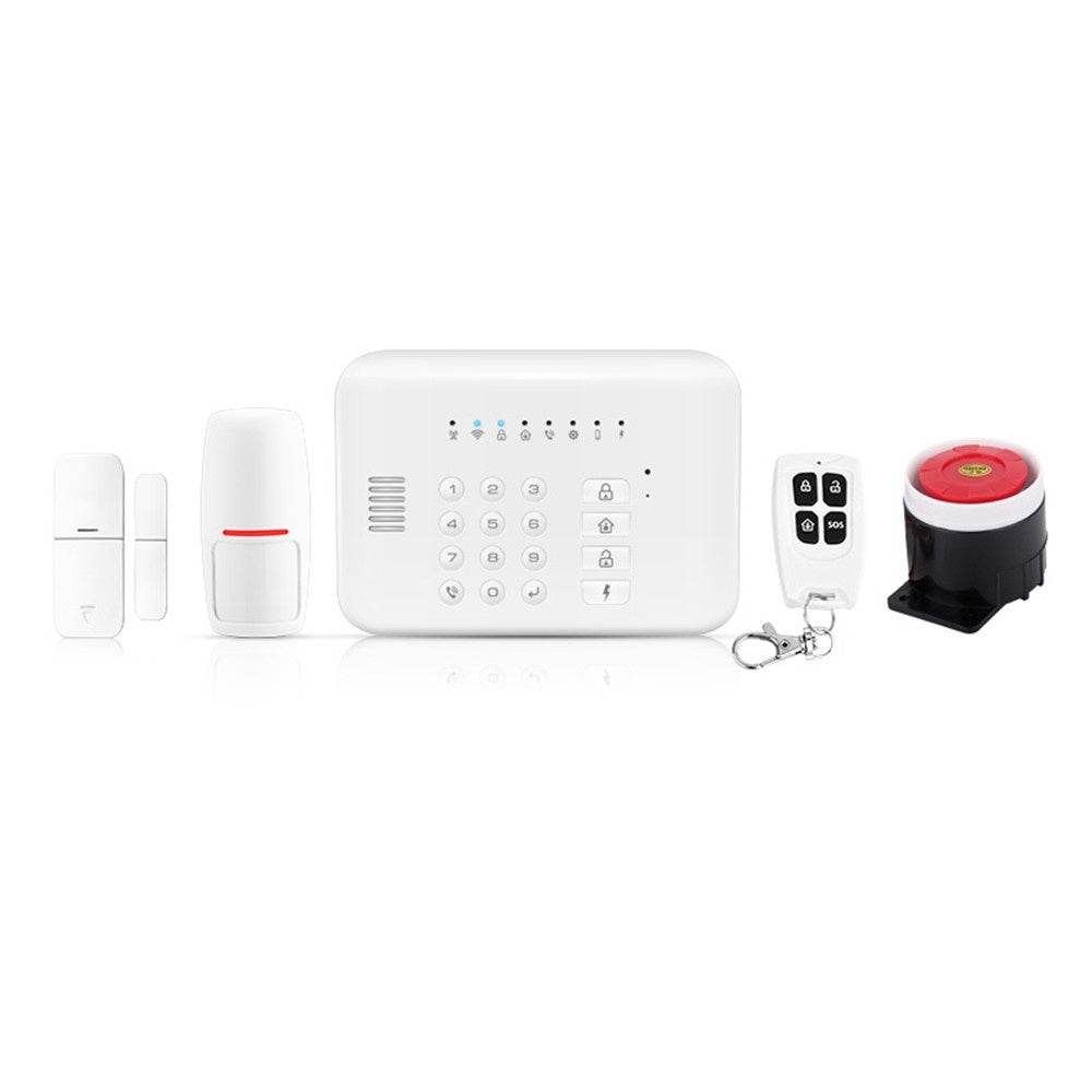 Wireless GSM+WiFi Home Security Alarm System Kit with Auto Dial, Motion & Door/Window Sensors, Remote Control