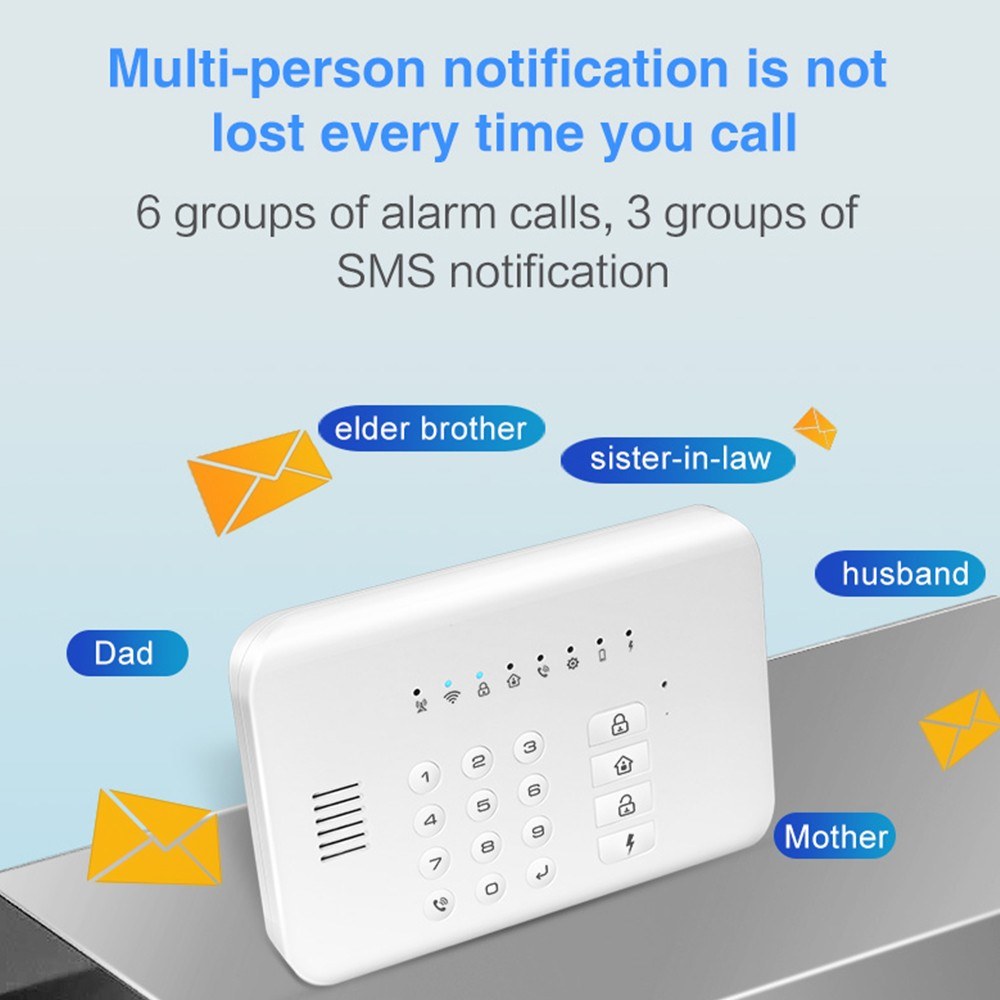 Wireless GSM+WiFi Home Security Alarm System Kit with Auto Dial, Motion & Door/Window Sensors, Remote Control