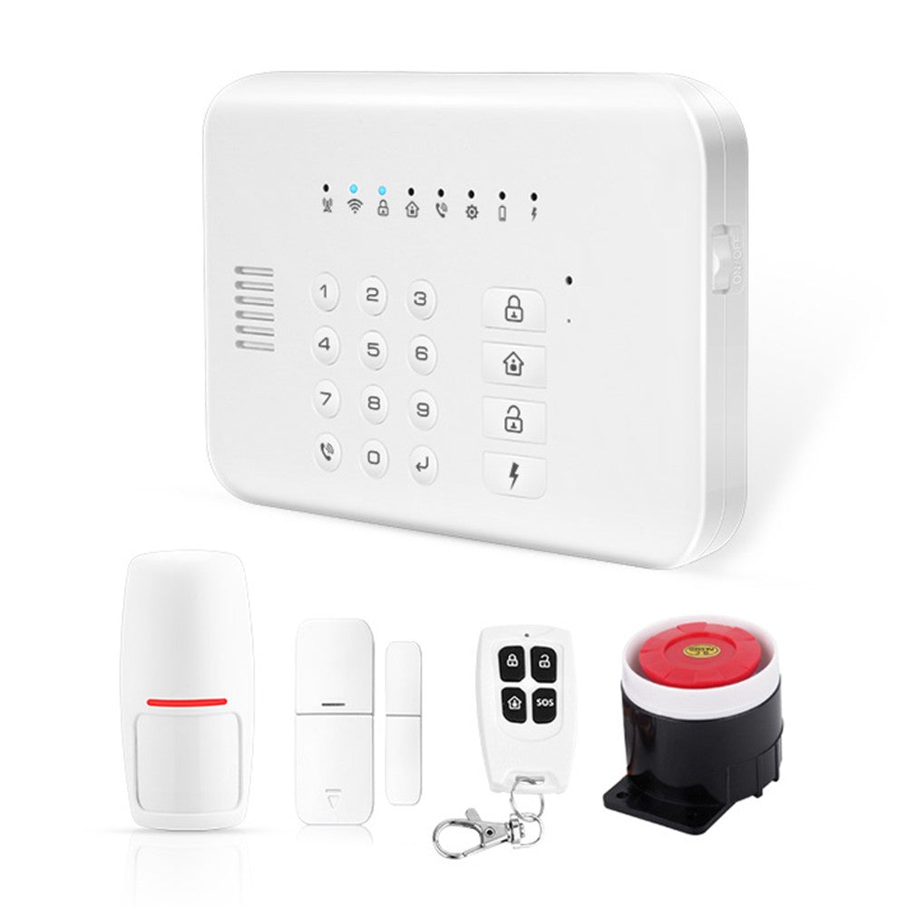 Wireless GSM+WiFi Home Security Alarm System Kit with Auto Dial, Motion & Door/Window Sensors, Remote Control
