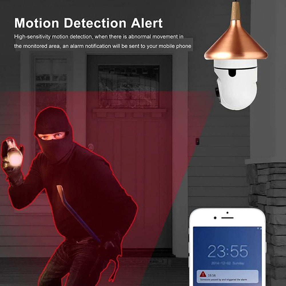 360° Panoramic Bulb Security Camera 1080P with 2.4GHz WiFi