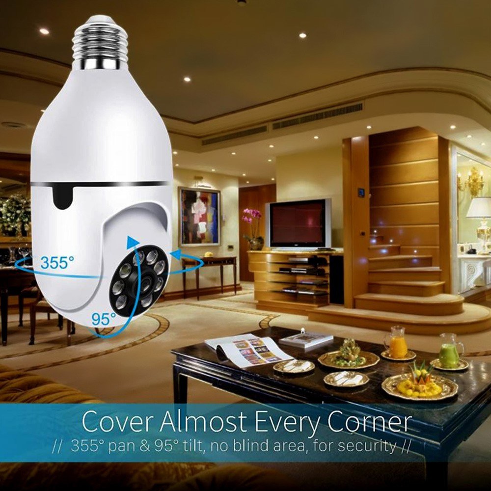 360° Panoramic Bulb Security Camera 1080P with 2.4GHz WiFi