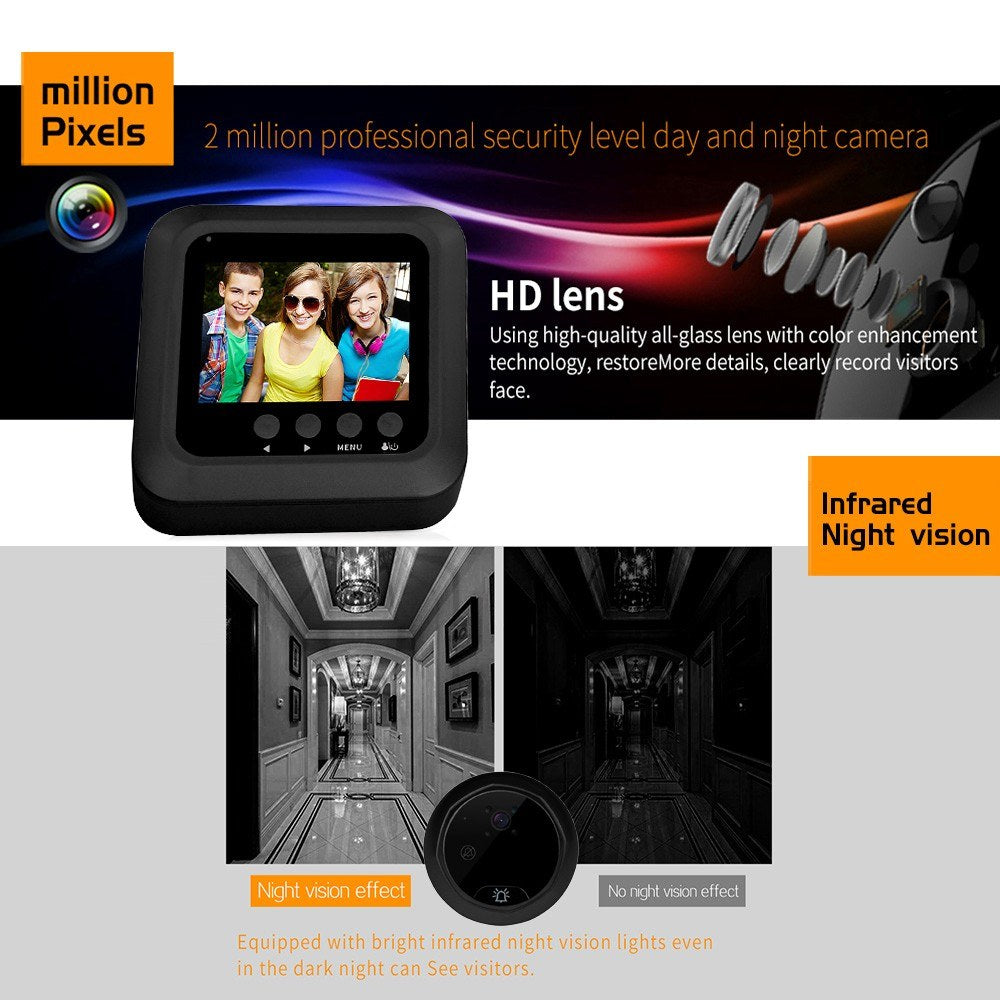 High-Definition 2.4-Inch Smart Video Door Viewer with IR Night Vision & Motion Detection