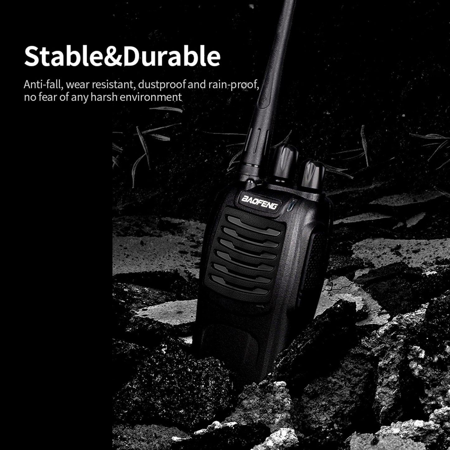 BAOFENG UHF 400-470MHz FM Portable Handheld Walkie Talkies (2 Pack, US Plug)