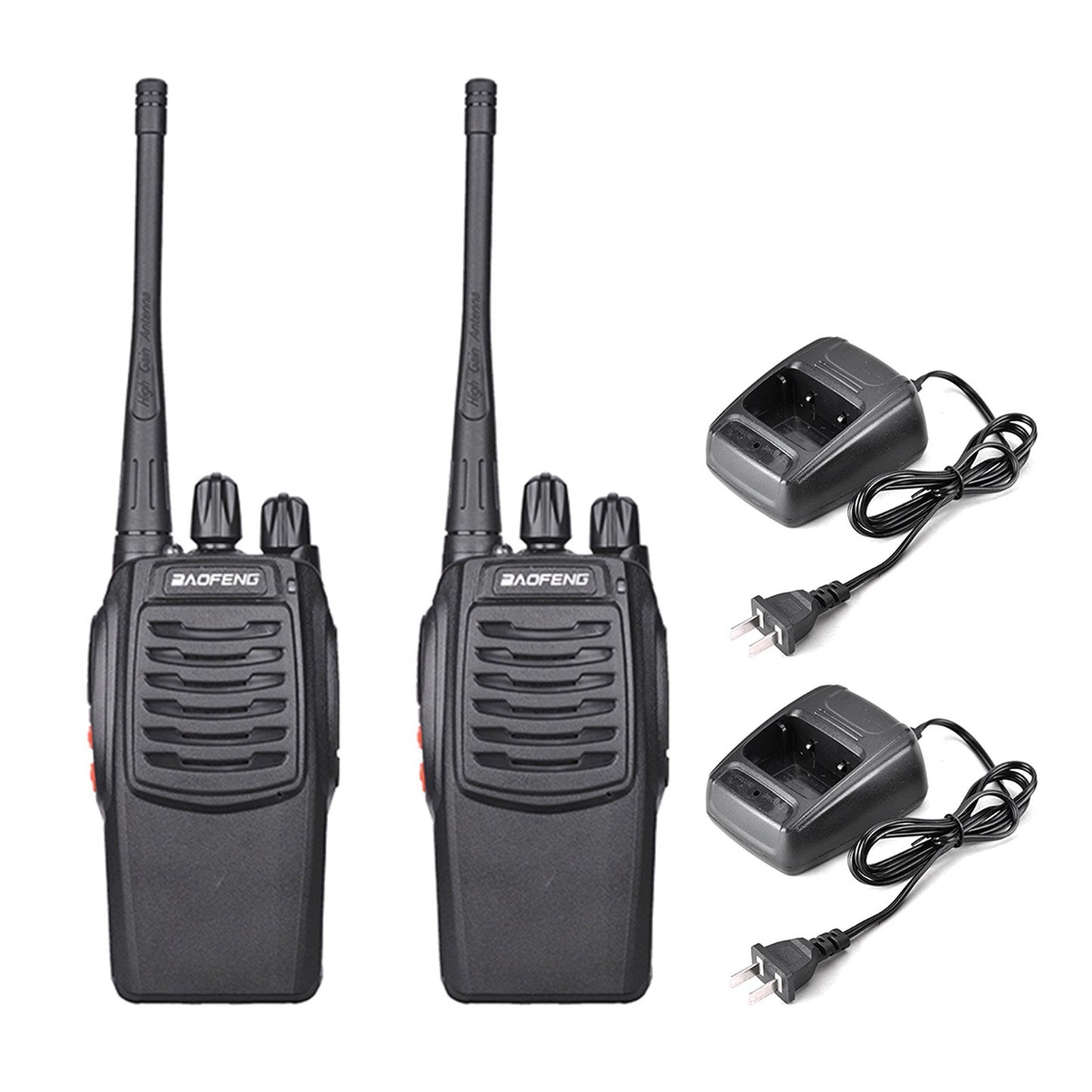 BAOFENG UHF 400-470MHz FM Portable Handheld Walkie Talkies (2 Pack, US Plug)