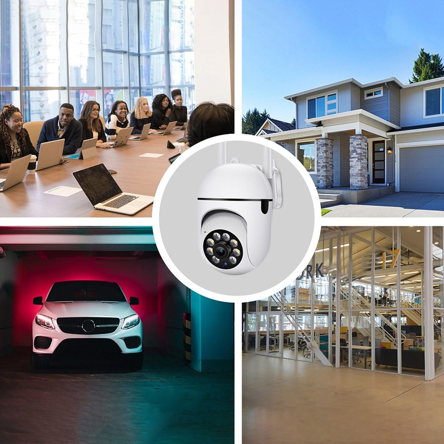 1080P HD Smart Security Camera with Night Vision, 350° Tilt, Motion Detection for Home, Baby, Pet, Elderly