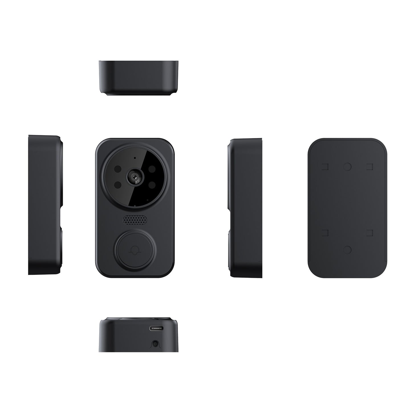 Wireless Smart Video Doorbell with HD Camera, PIR Motion Detection, IR Alarm, Wi-Fi Intercom for Home Security