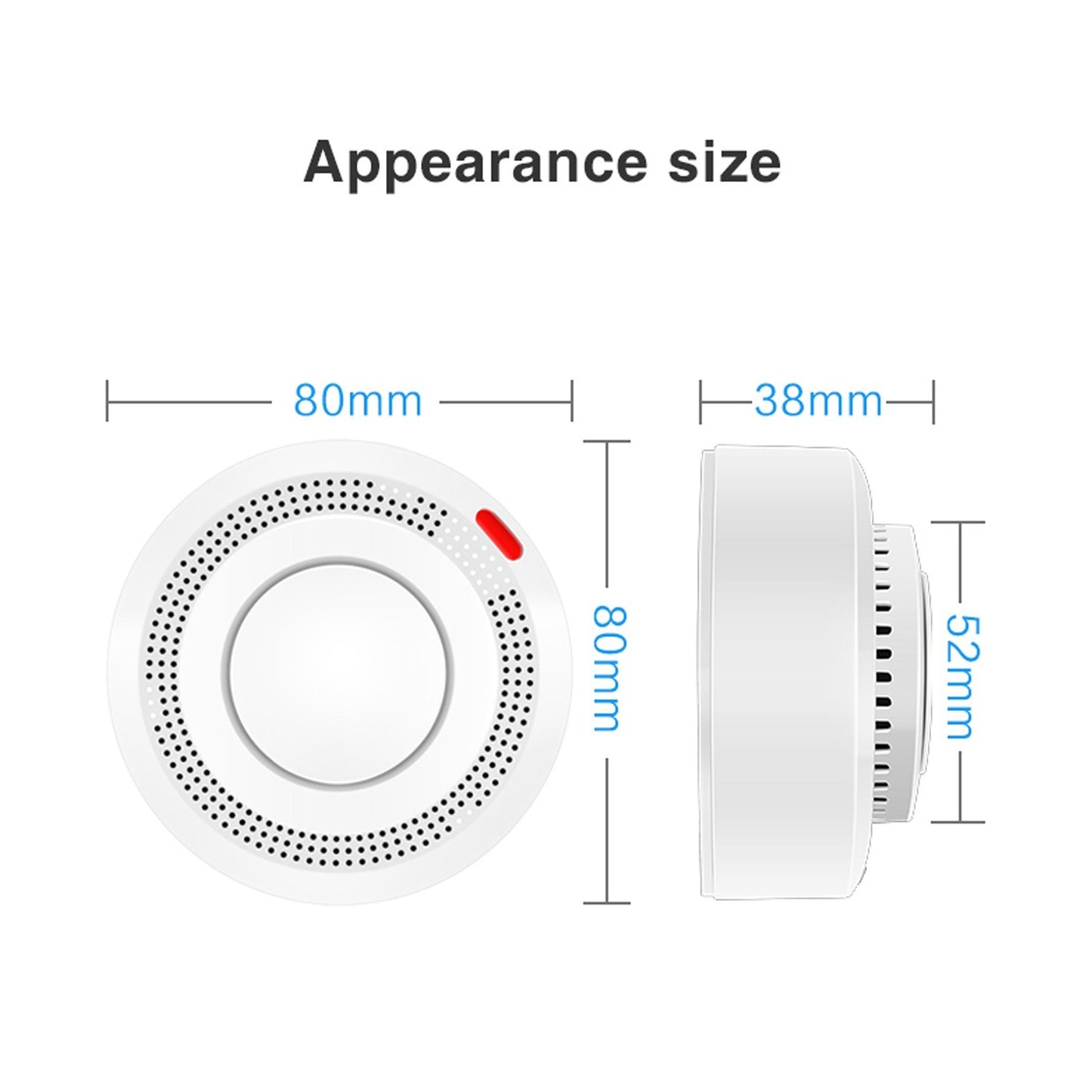 Tuya Smart Smoke Sensor with High Sensitivity and Massage Feature