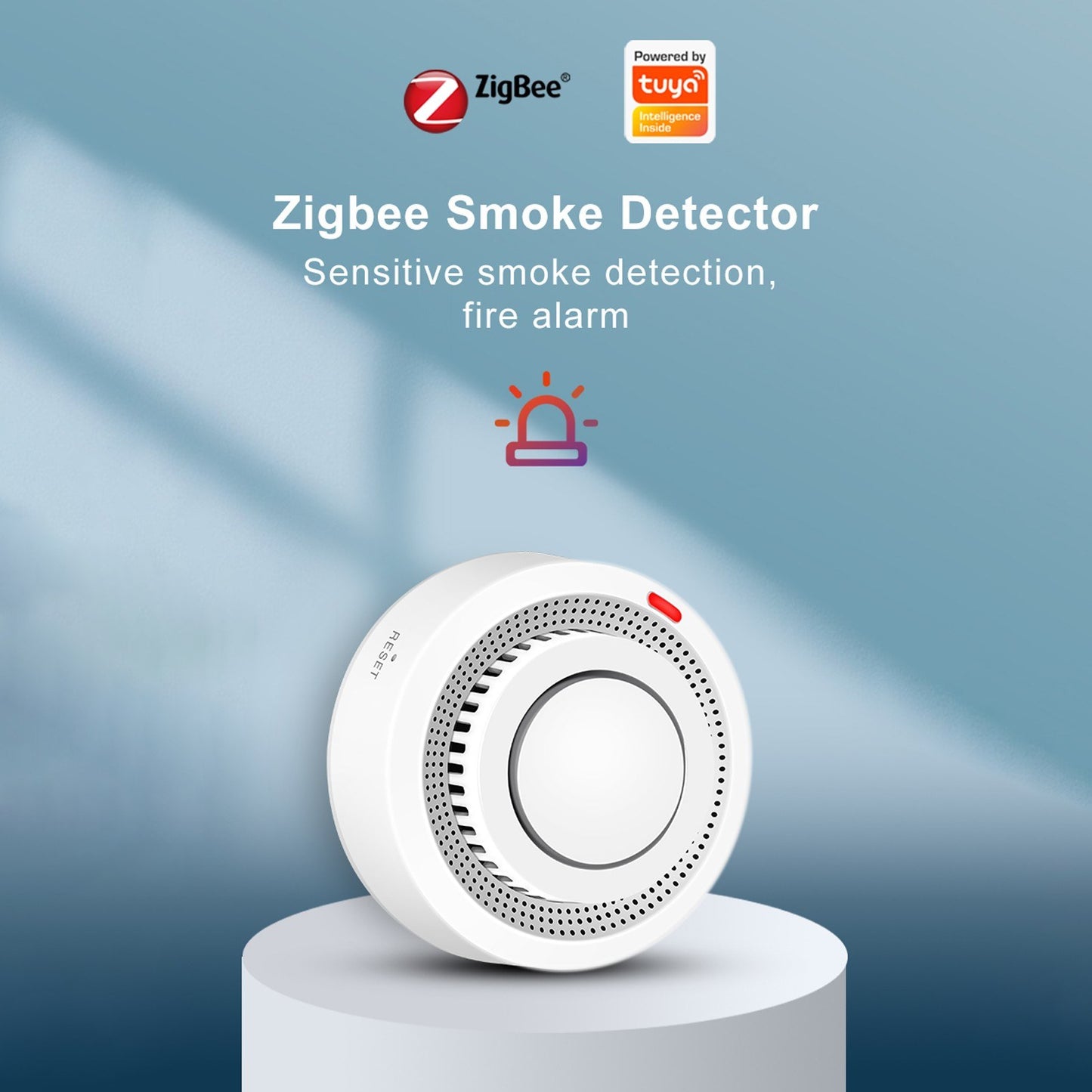 Tuya Smart Smoke Sensor with High Sensitivity and Massage Feature