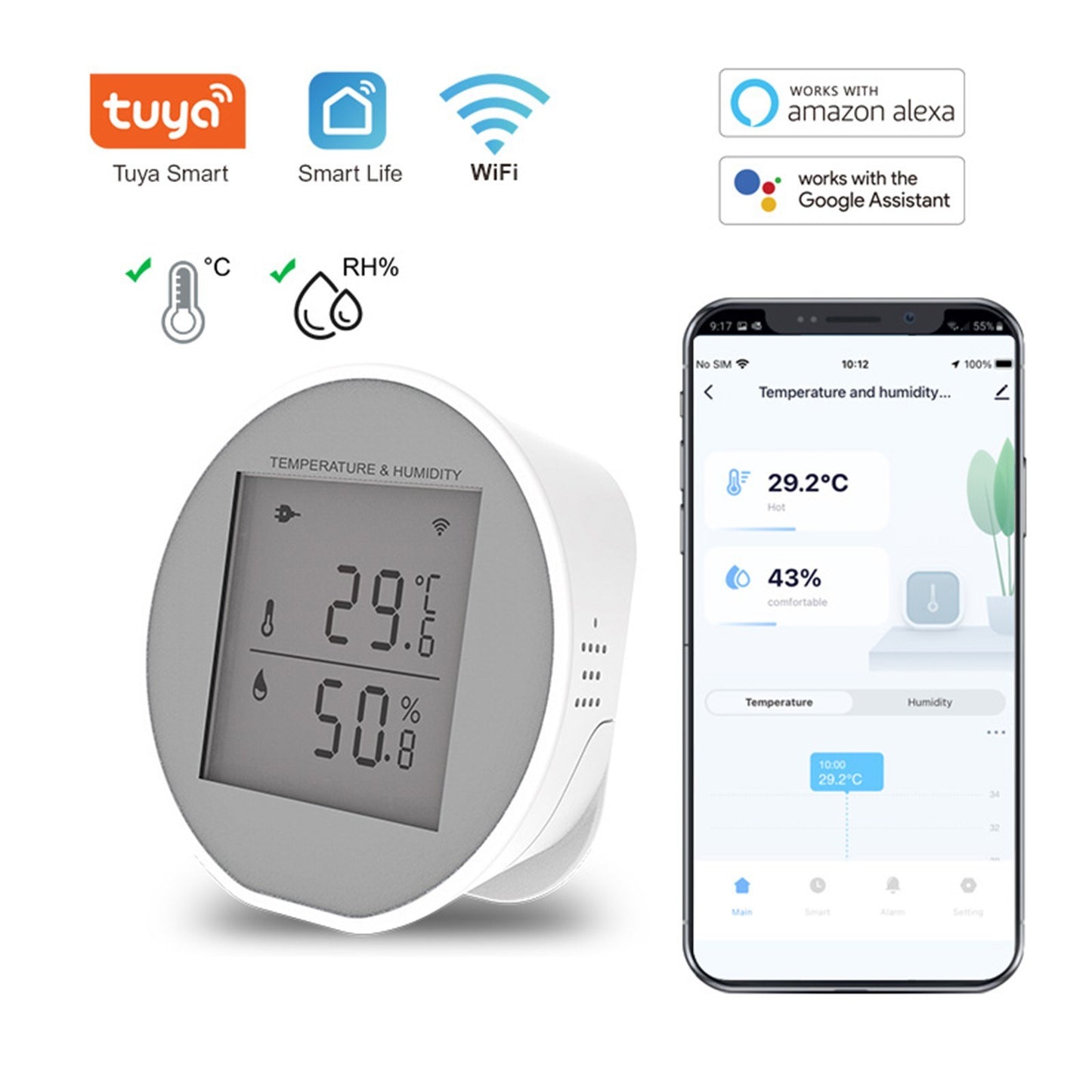 Smart WiFi Temperature & Humidity Sensor by Tuya