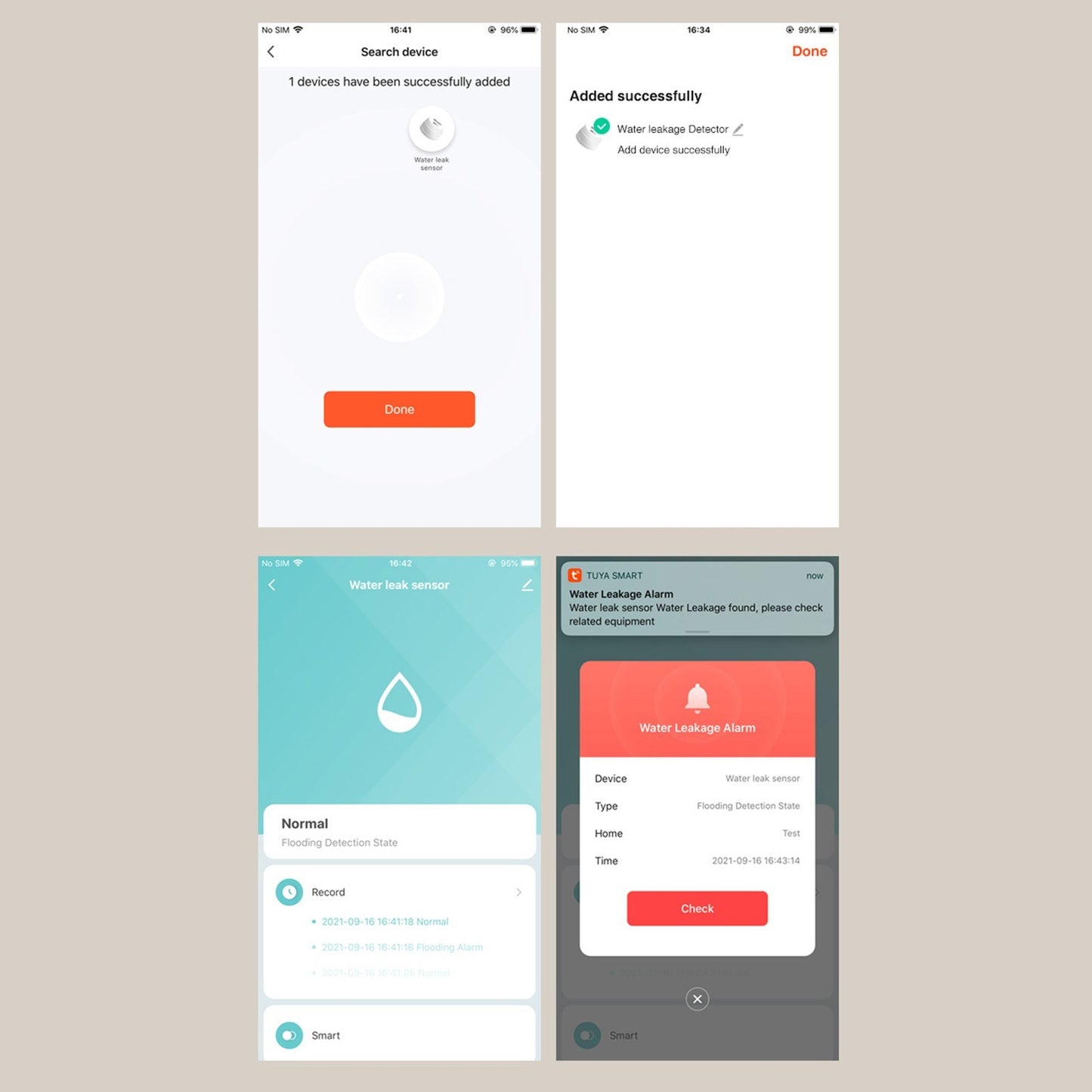Tuya Zigbee Smart Home Water Leak Sensor