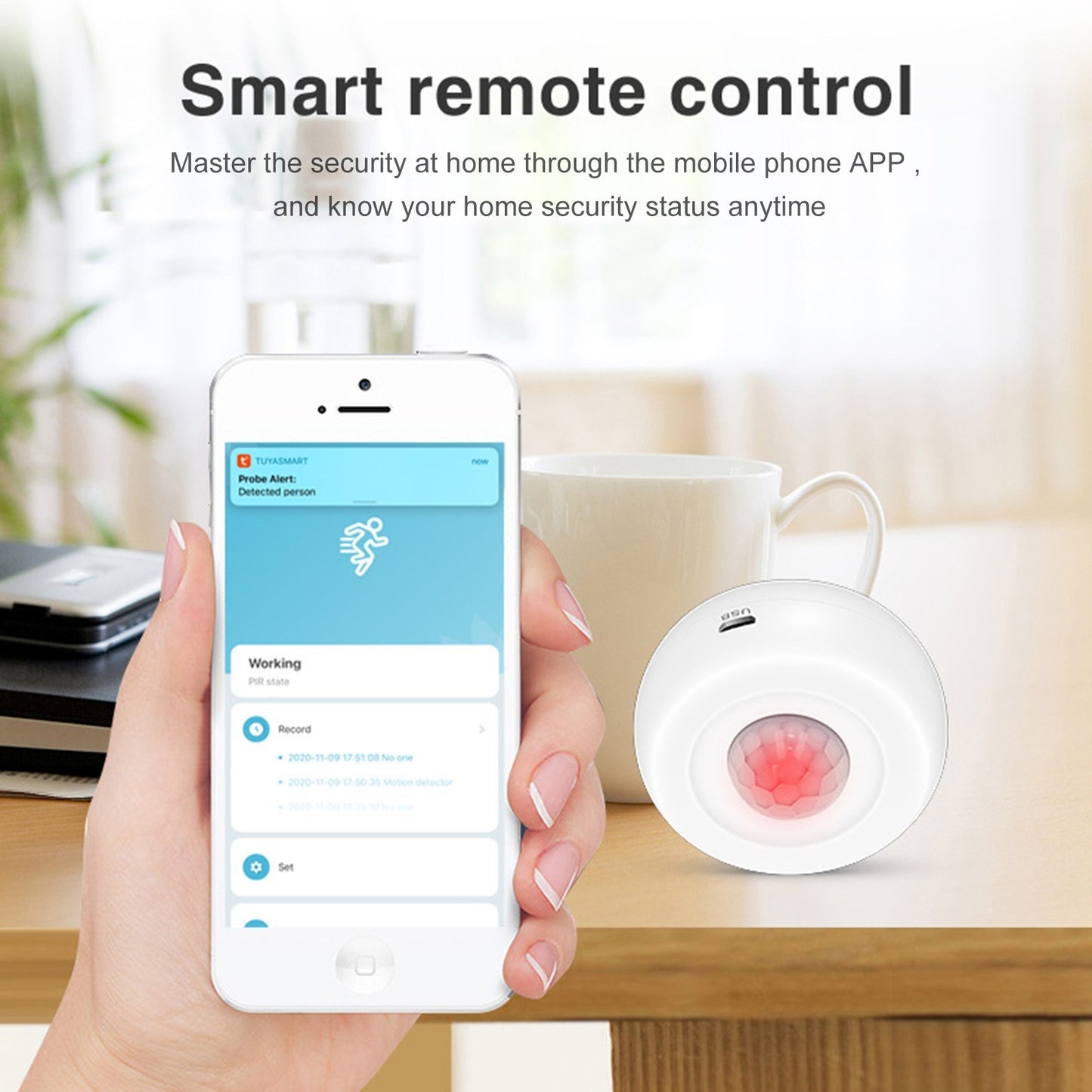 Smart PIR Motion Sensor with Light Detection | Tuya Compatible