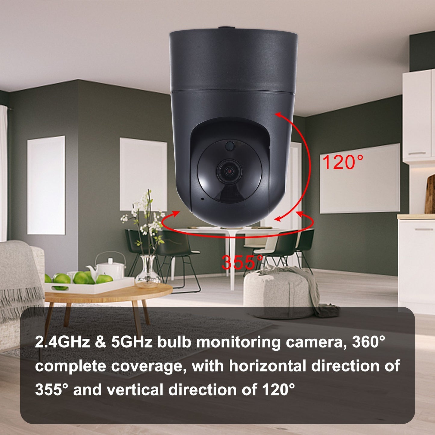 Indoor 2MP Security Camera with Pan-Tilt, Baby Monitor, Smart Motion Tracking, Night Vision, Two-Way Audio