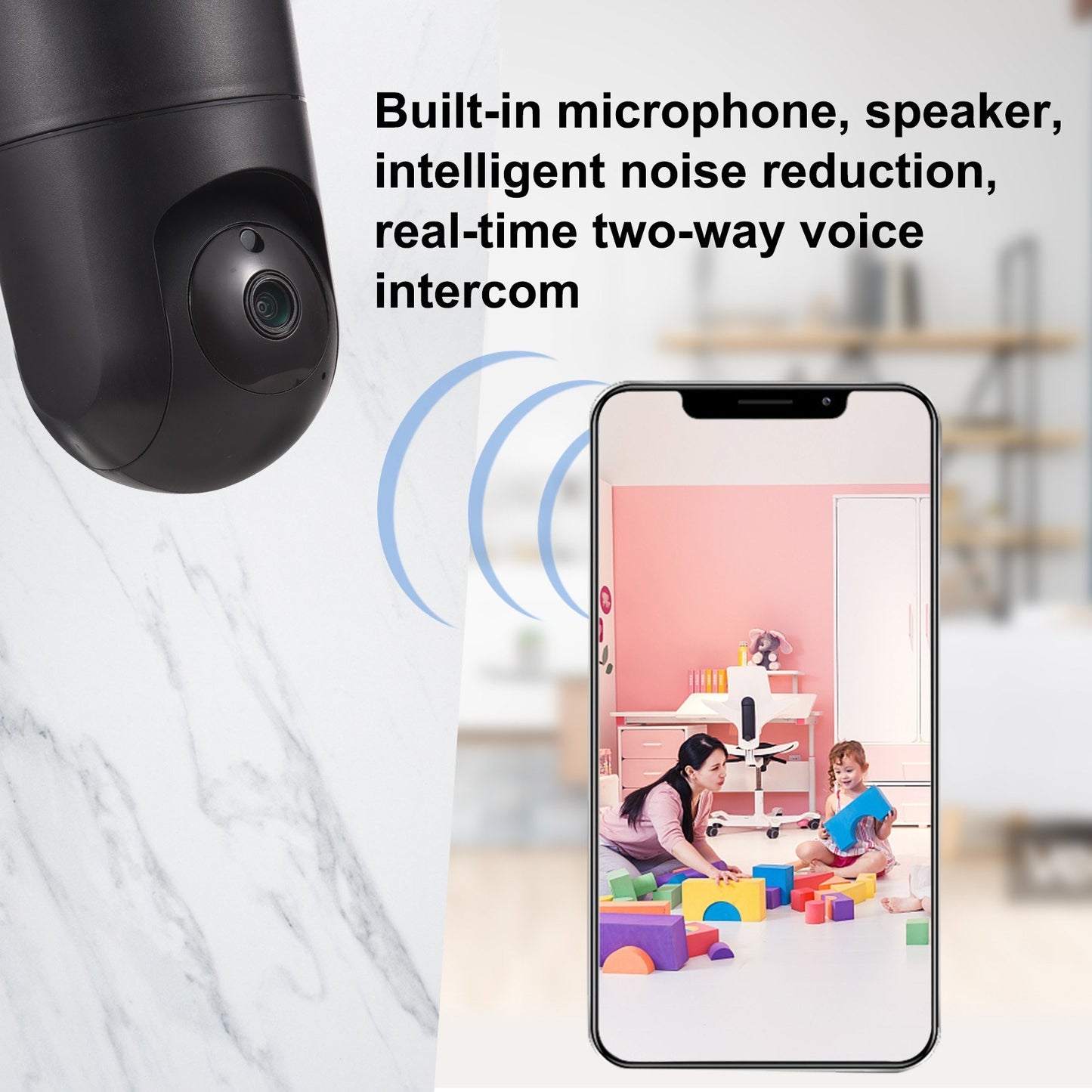 Indoor 2MP Security Camera with Pan-Tilt, Baby Monitor, Smart Motion Tracking, Night Vision, Two-Way Audio