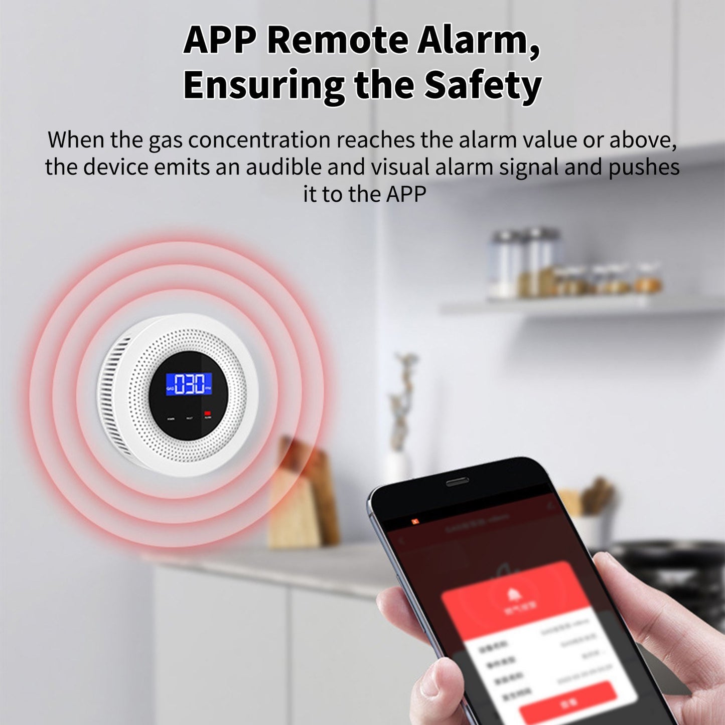 WiFi Smart Gas Leak Detector - Household Gas Alarm Sensor