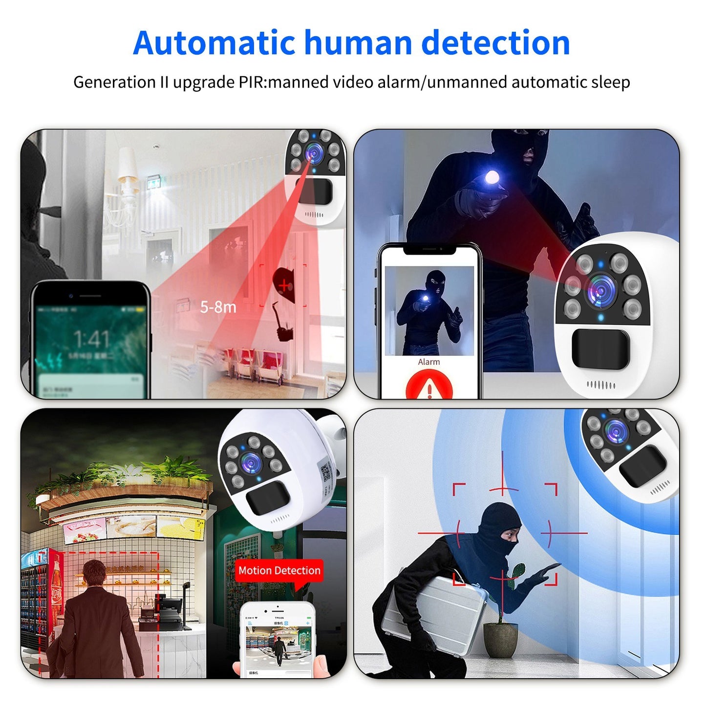 Solar-Powered 1080P WiFi Security Camera with Solar Panel