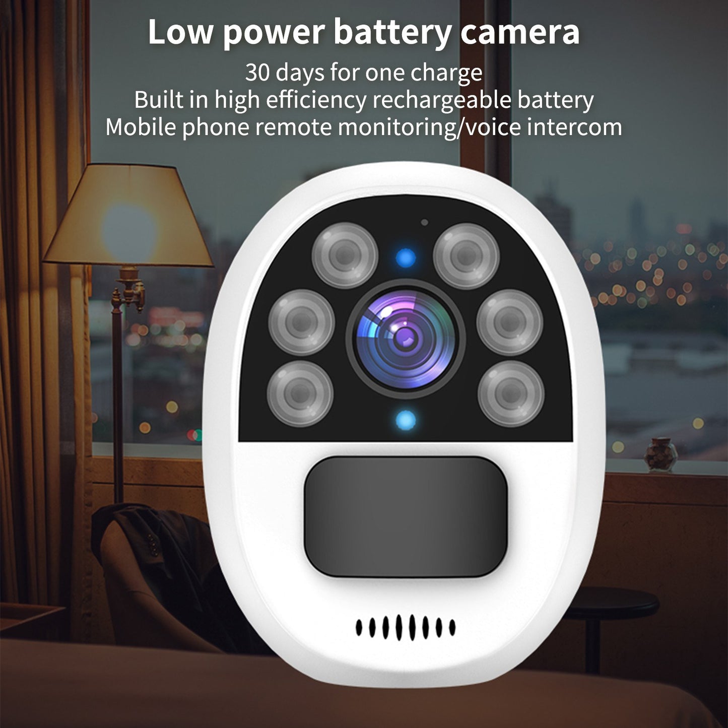 Solar-Powered 1080P WiFi Security Camera with Solar Panel