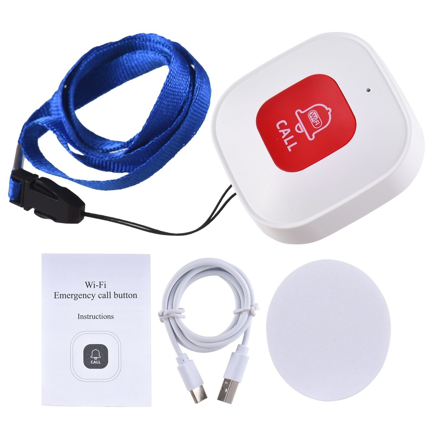 Rechargeable Mini WiFi Nurse Alert Button - 2Pack Wireless Emergency Call Pager