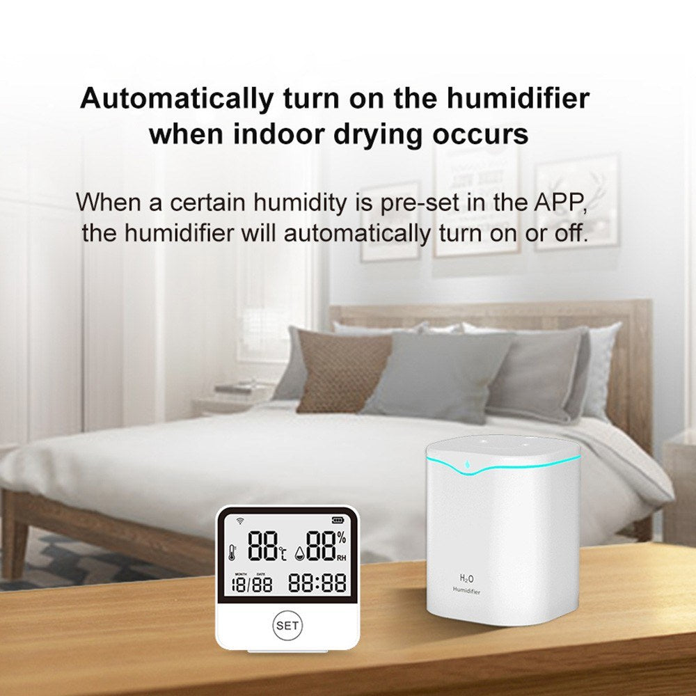 Smart WiFi Indoor Thermometer & Hygrometer with LCD Screen