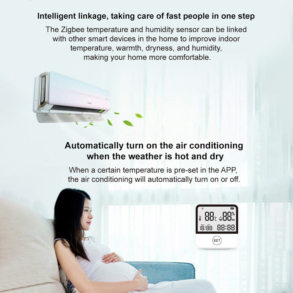 Smart WiFi Indoor Thermometer & Hygrometer with LCD Screen